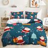 Bed Three-Piece Christmas Elk Quilt Cover 3D Digital Printing Kit