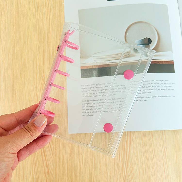A7 Double Botton Colorful Transparent PVC Soft Cover Binder Cover Journal Sketchbook Accessories Diary Office Supplies