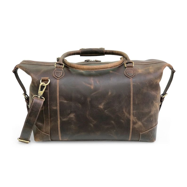 Full Grain Leather Duffle Bag, Leather Holdall, Leather Weekender Bag, Personalised Gift for Him, Overnight Bag for Her, Carry On Baggage