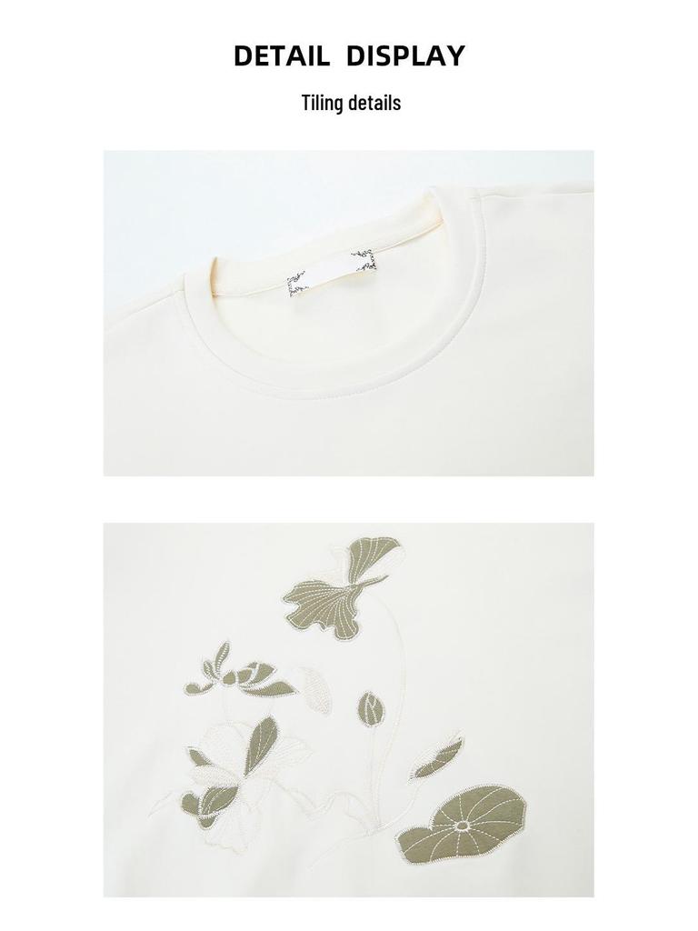 Женский свитшот большого размера с вышивкой - Стильный свободный крой для весны и осени