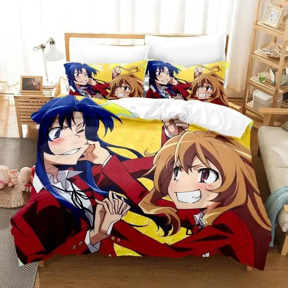 Одеяло Новый Набор Постельного Белья Toradora Мультяшное Аниме Трех peças Набор Взрослый Ребенок Спальня S 3D Кавайи Девочки Постельное Белье Двуспальное