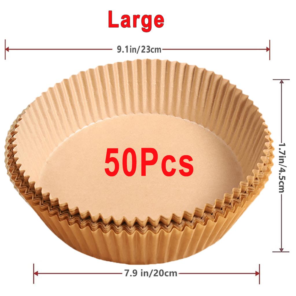 50/100 шт., одноразовая бумага для фритюрницы, антипригарная бумага для выпечки, круглые бумажные вкладыши для фритюрницы, бумажные кухонные аксессуары