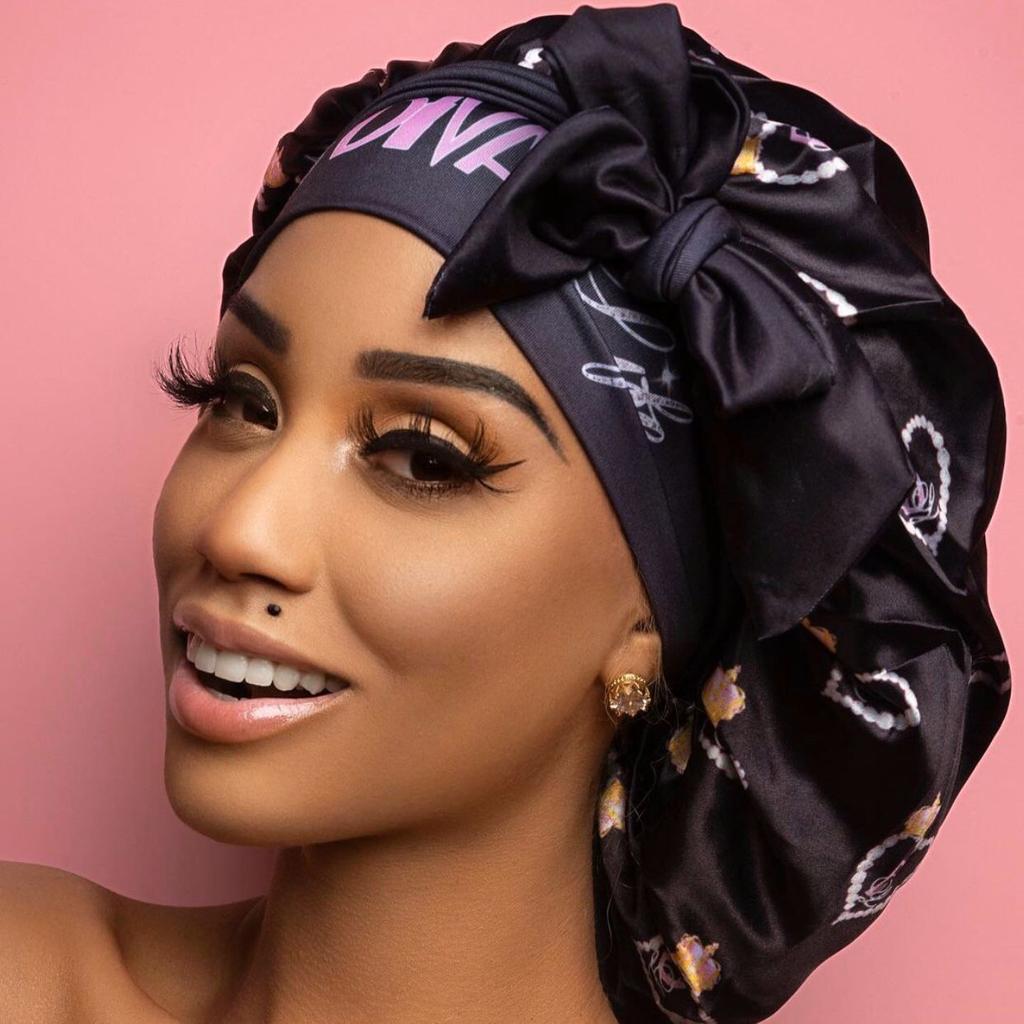 Long Tie Satin Hat Woman Fashion Sleeping Hair Bonnet Double Layer Braids Bonnets
