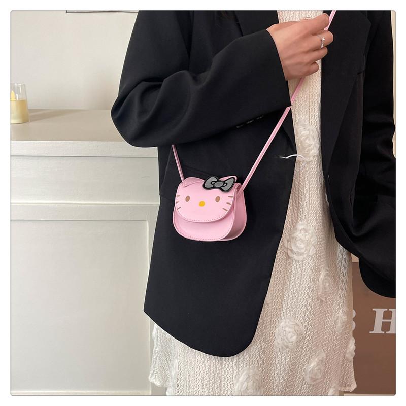 Мини-сумка Hello Kitty для девочек, милый мультяшный кот, сумка через плечо, маленькая квадратная монетница KTB