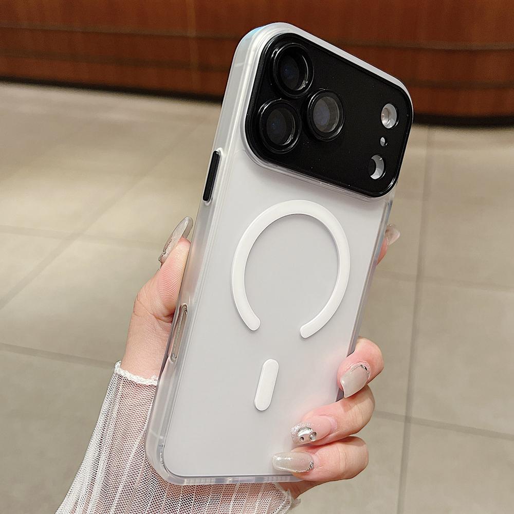 KEYSION Роскошный матовый полупрозрачный магнитный чехол для MagSafe для iPhone 17 Pro Max Беспроводная зарядка Ударопрочная броня Чехол для телефона