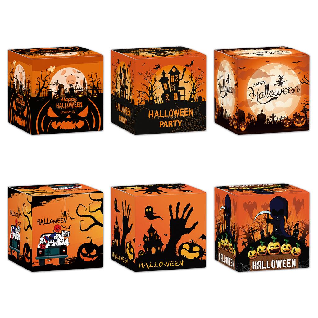 6pcs Halloween Candy Box Pumpkin Ghost Baking Cookies Gift Box Kids Favor Trick or Treat 2025 Happy Halloween Party Decoration