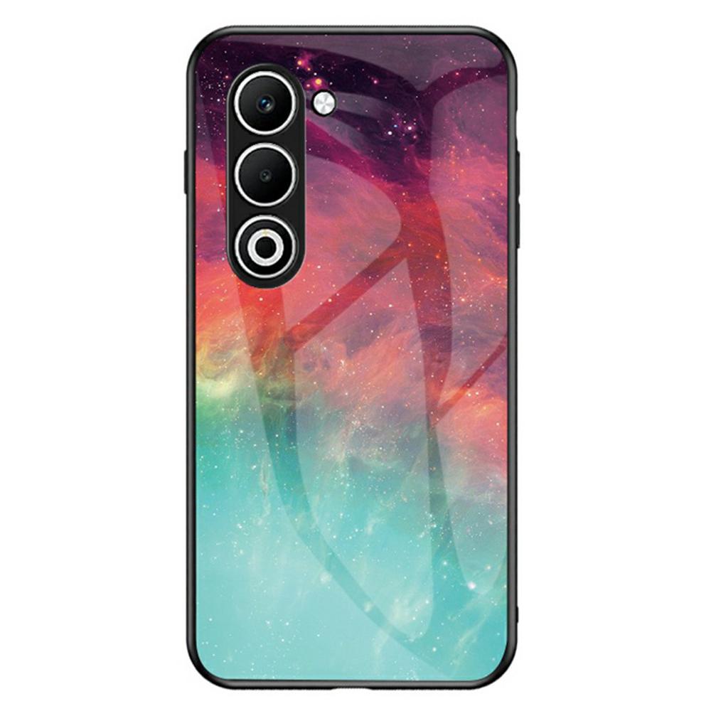 For Oppo A5 5G Case Starry Sky Pattern Tempered Glass Phone Cover