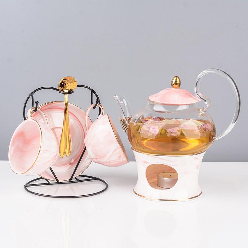 Цветочная чайная чашка керамический набор чашка блюдце европейский стиль простой заваривание фруктовый послеобеденный чай чайник