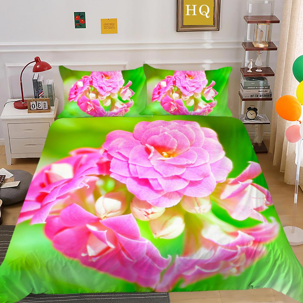 Домашнее постельное белье с цветочным принтом, полноразмерные покрывала из микрофибры, высокое качество, дизайн, декор для спальни для девочек
