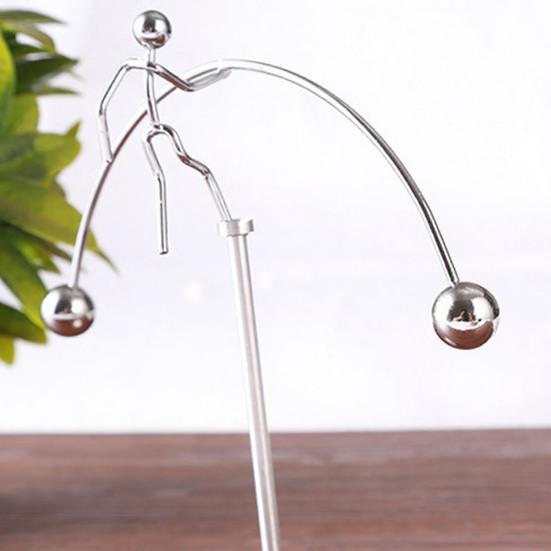 Physics Balancing Iron Men Toy Metal Mini Weightlifter Man Tumbler Kinetic Art Decompressive Balance Desk Toy Home Office Living Room Decoration