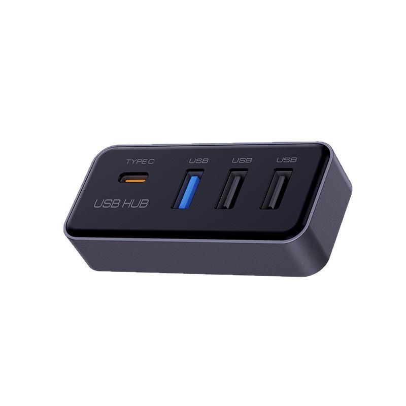 Car Glove Box USB HUB Docking Station 4-in-1 Multi Port Type C Splitter Adapter with Overcurrent Protection for Safety Use