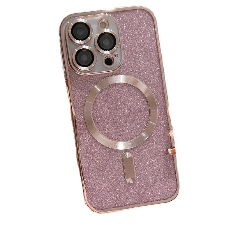 Электролитический блестящий чехол с магнитами MagSafe и пленкой для камеры для iPhone 15 Pro Max, 16 и 17