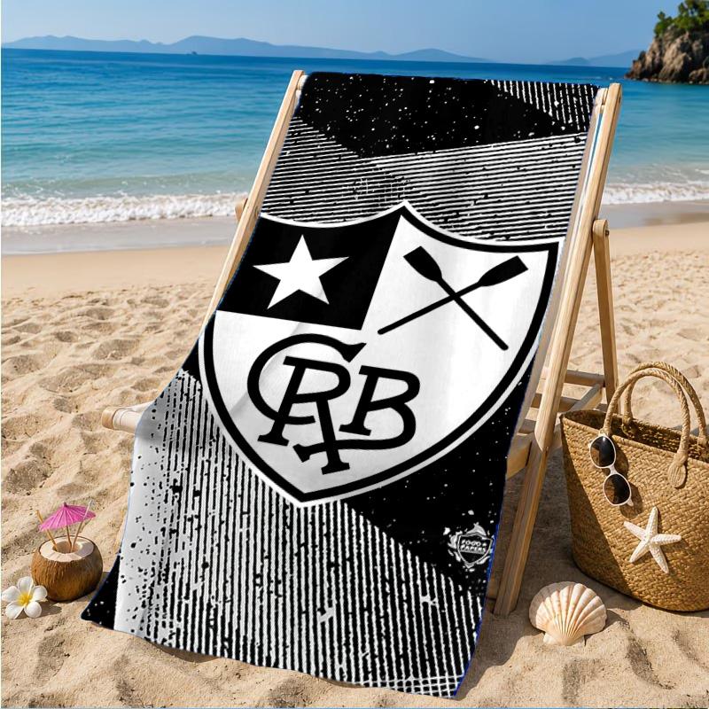 Shield With Star Emblem Printed Microfiber Beach Towel, Soft And Absorbent, Quick-Dry, Ideal for Summer Travel, Beach Essential, Swimming Pool