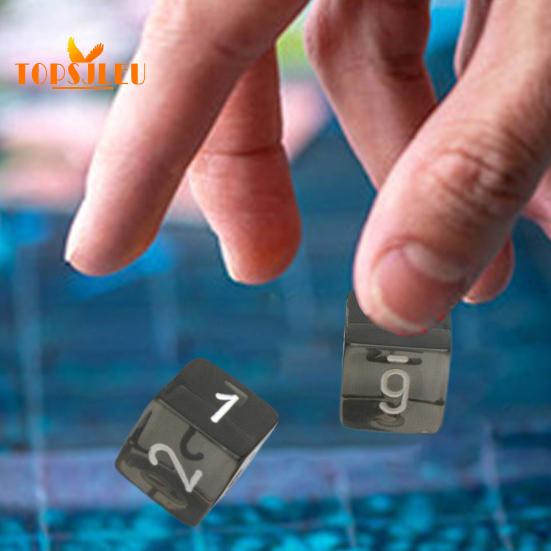 Шестигранные акриловые игральные кости - 5 шт., легко читаемые цифры 16 мм, прочные легкие черные полупрозрачные игральные кости для настольных игр