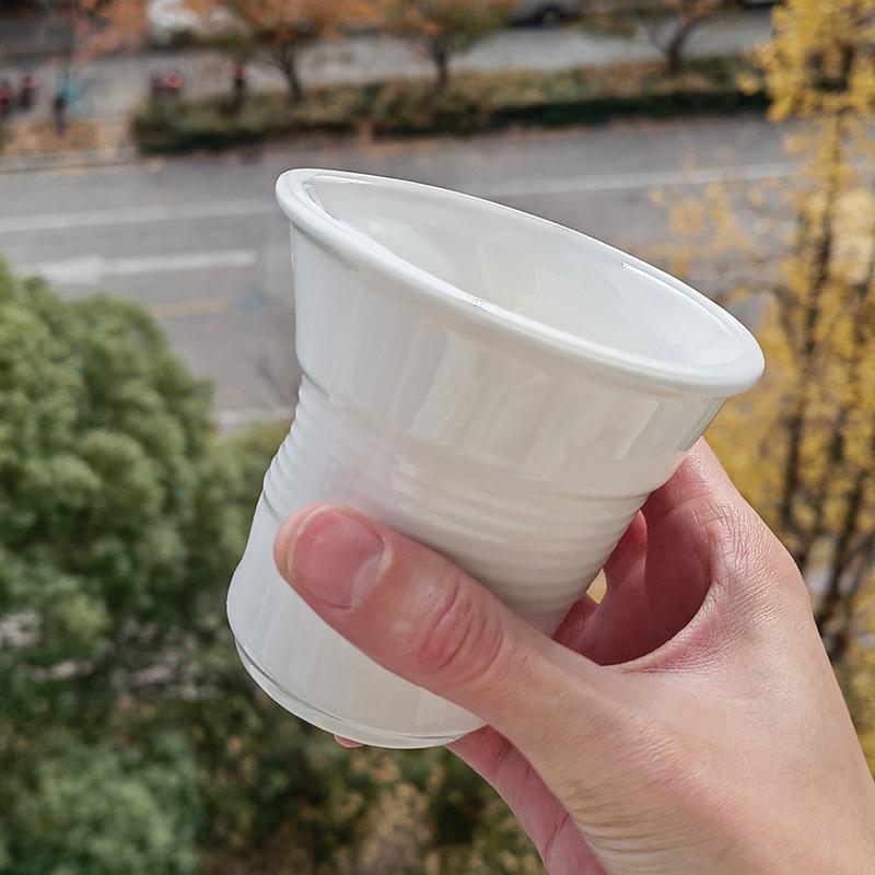 Korean Style Cups And Mugs Coffee Mug White Ceramic Nordic Wrinkle Cup Drinking Coffee Tumbler English Letter