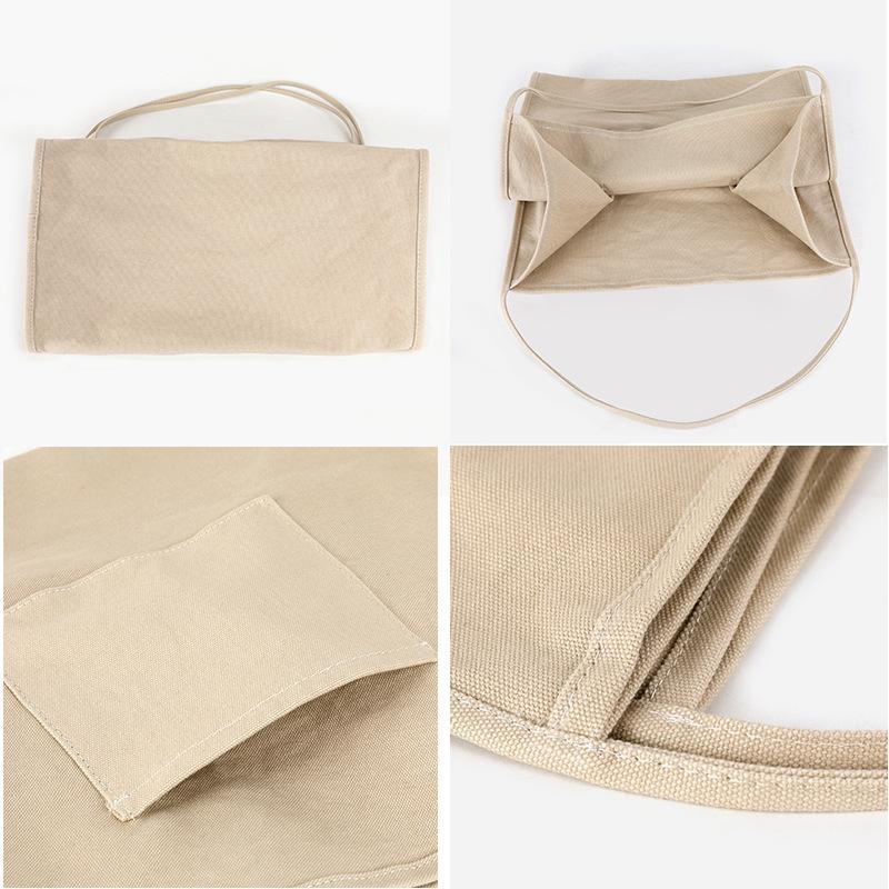 Однотонная женская сумка All-in-one, холщовая сумка на одно плечо, большая вместительная сумка для покупок, сумка на одно плечо