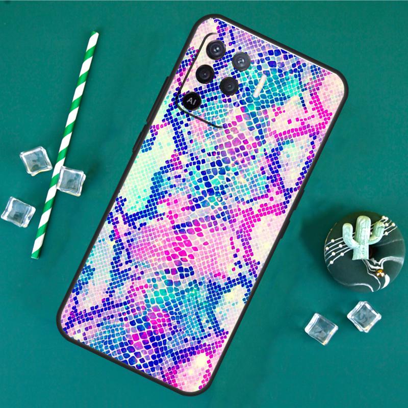 Чехол под змеиную кожу для Oppo A40 A60 A80 A16 A76 A96 A18 A38 A58 A78 A98 A91 A15 A17 A74 A94 A54 A57S