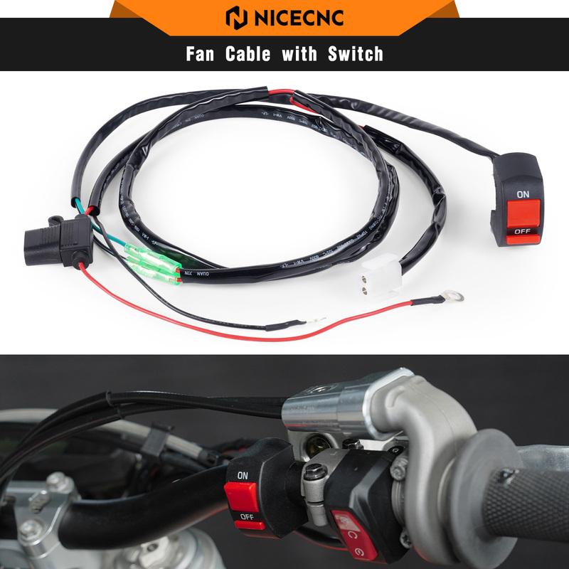 NICECNC Для KTM SX 125 SX 250 SXF 450 2017-2025 Комплект кабеля вентилятора с переключателем Для Husqvarna TX 300 FX FC 350 450 GasGas EC 250F 350F
