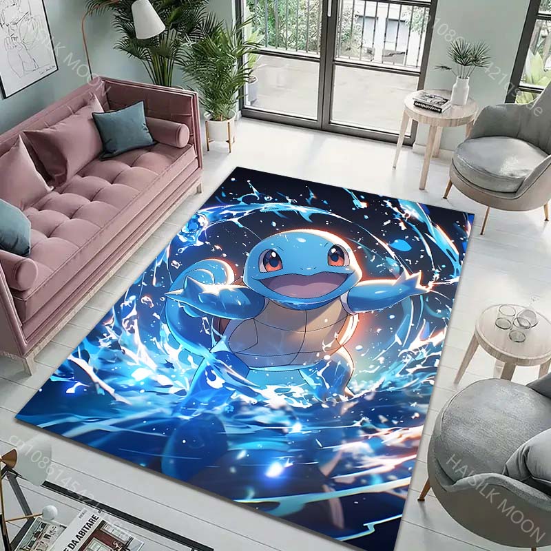 Pocket Monsters Squirtle Print Rug Carpet for Living Room Children Bedroom Mat Sofa Doormat Floor Rug Home Decor Anti Slip Mat