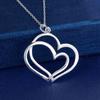 Japanese and Korean Fashion Simple Heart-shaped Pendant Women's Exquisite Necklace Silver Plated Necklace Jewelry