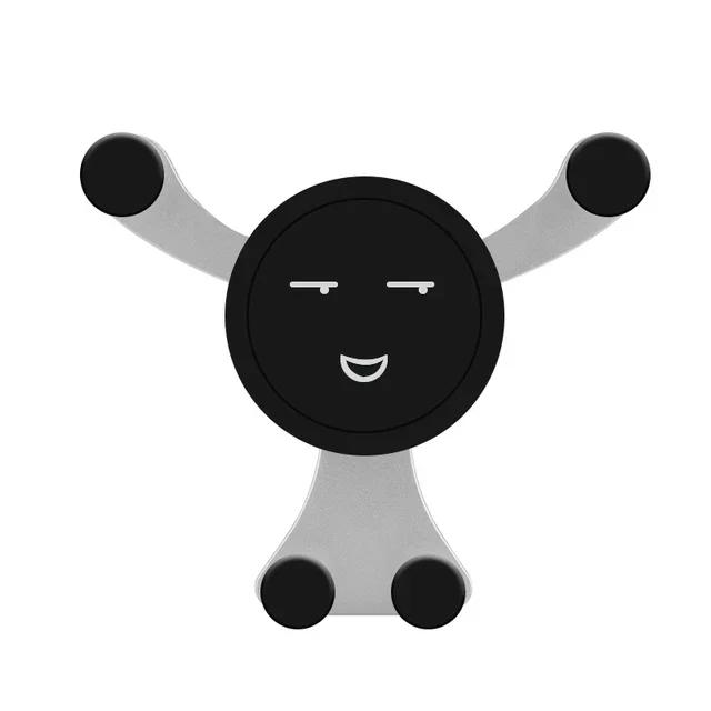 Гравитационный держатель для телефона в автомобиль, клипса для воздуховода, крепление с улыбающимся лицом, подставка для мобильного телефона, поддержка GPS для iPhone, Xiaomi, Samsung, универсальный GPS