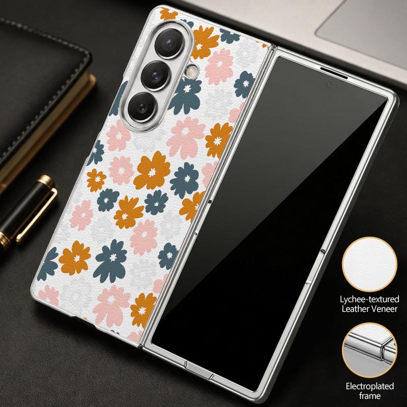 Винтажный чехол с принтом клубничных цветов для Samsung Z Fold 8 Ultra 7 6 5, роскошная кожаная накладка с покрытием, жесткий чехол для телефона для Galaxy Z Fold8 Fold7 Fold6
