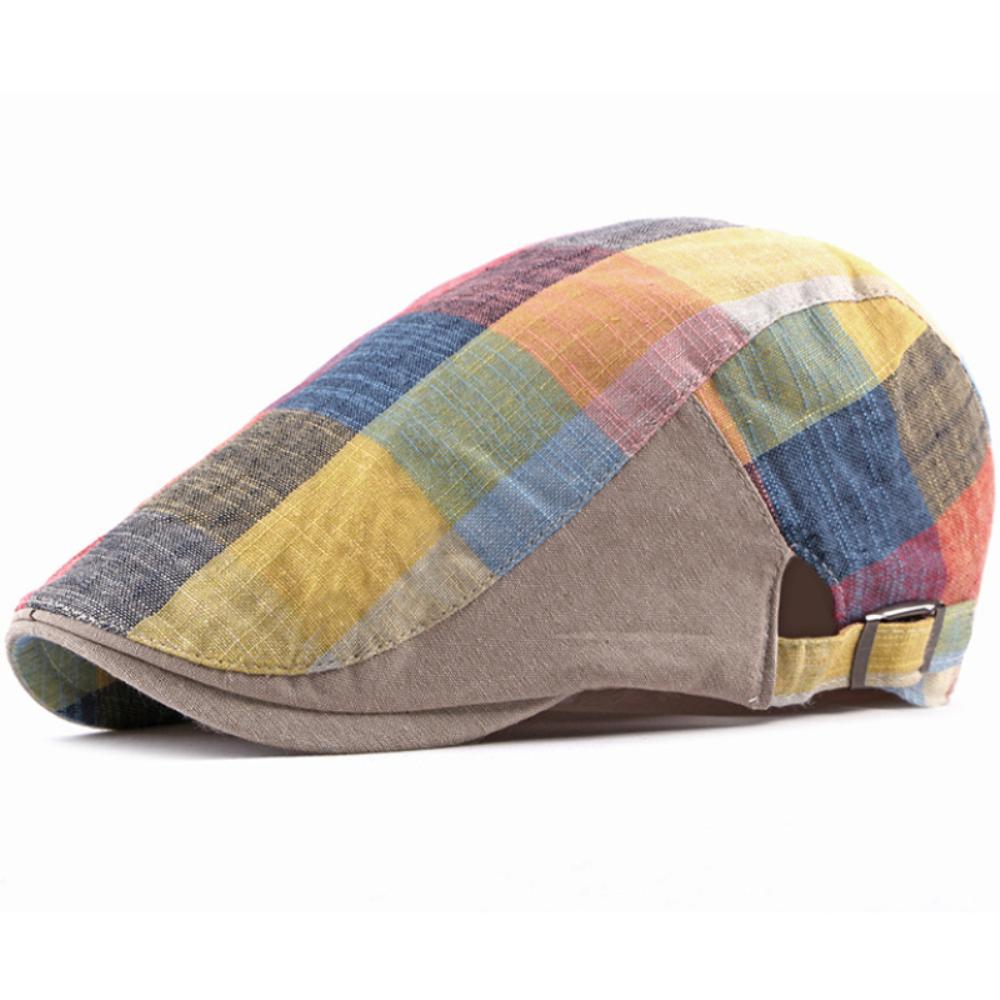 HT4658 Береты для мужчин женщин винтажные художник живописец клетчатая берет шапка мужская женская кепка-газетчик весна лето регулируемые берет кепки