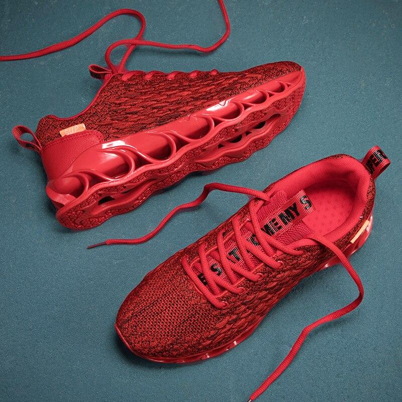 Red Fish Scales Men Casual Shoes Male Sneakers Fashion Blade Sole New Arrival Running Shoes For Men Sport Shoes Breathable