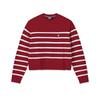 Наследие Простой Классический Модный Трендовый Удобный Повседневный Полосатый Универсальный Свободный Вязаный Свитер Женский свитер Ритм-Красный F11W618406FPK