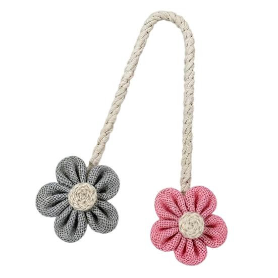 Cotton And Linen Curtain Tiebacks, Decorative Curtain Holdbacks Rope, Flower Curtain Tie Backs, Boho Drapes Holdbacks for Home Office Hotel Decor