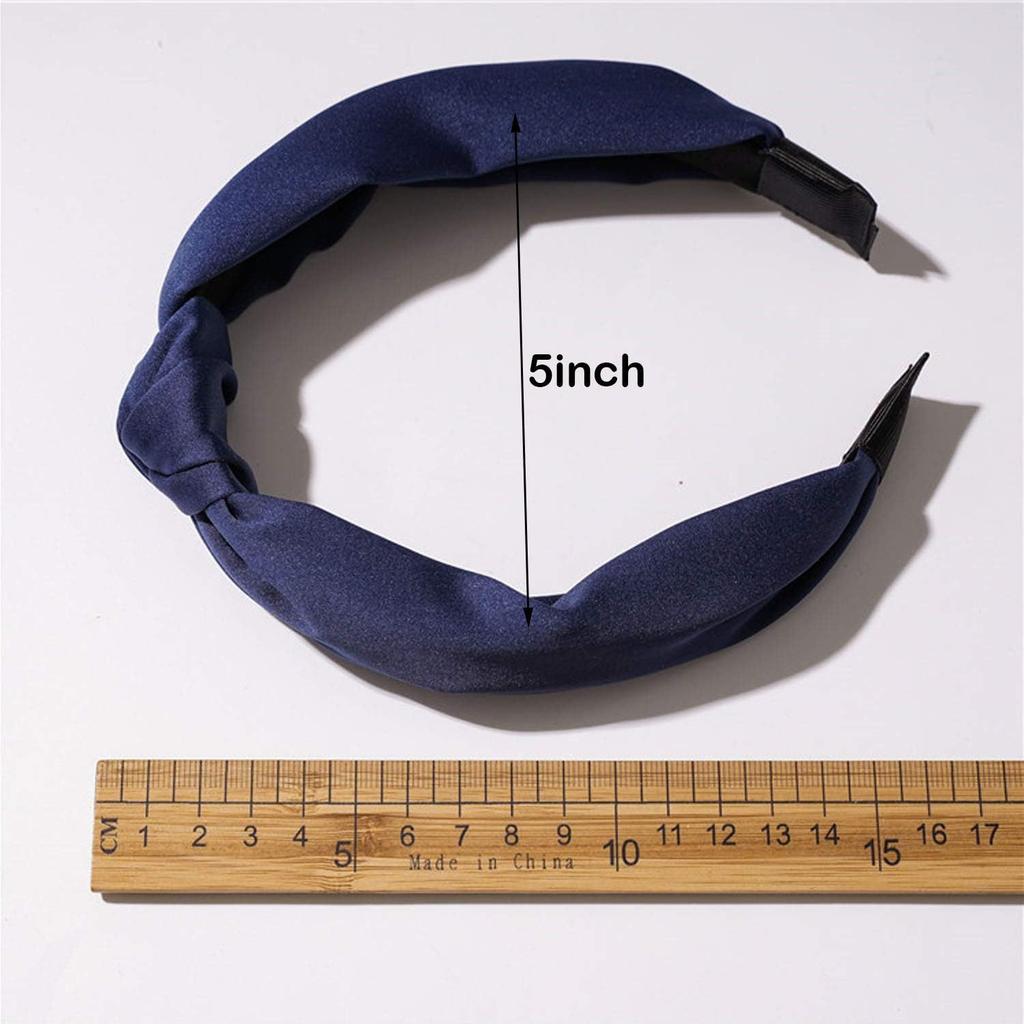 Popular Solid Color Satin Headband Simple Cross Knotted Headband Women'S Temperament Small Fresh Hair Accessories