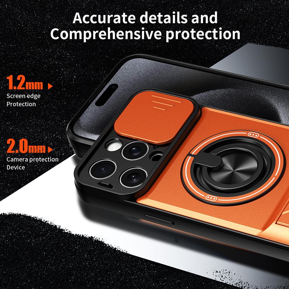 KEYSION Магнитный чехол для телефона для iPhone 13 14 15 Pro Max 15 Plus со сдвижной защитой камеры, вертикальной подставкой, противоударной задней крышкой