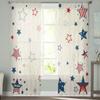 Independence Day Pentagram Sheer Window Curtains For Living Room Kitchen Children Bedroom Voile Hanging Curtain
