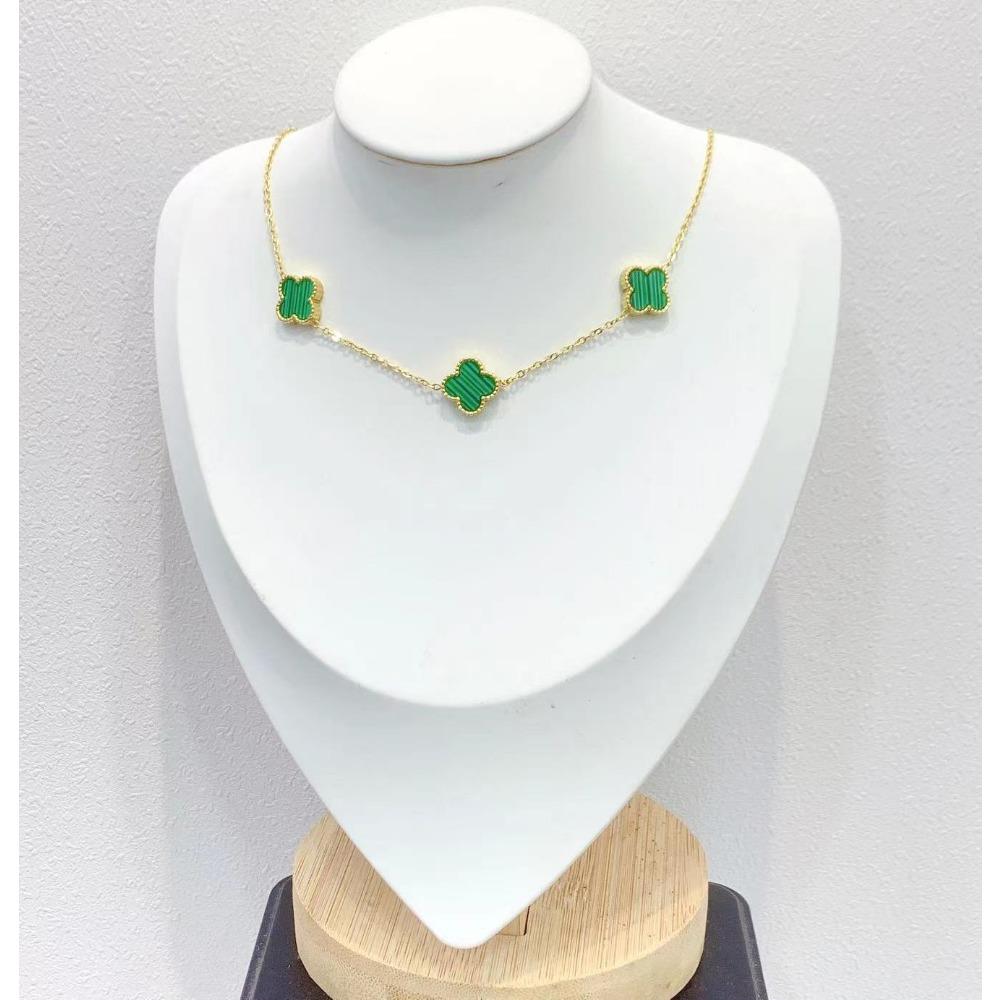 Двусторонняя подвеска «Четырехлистный клевер», женская цепочка для ключицы, ювелирное изделие, модное ожерелье от интернет-звезды