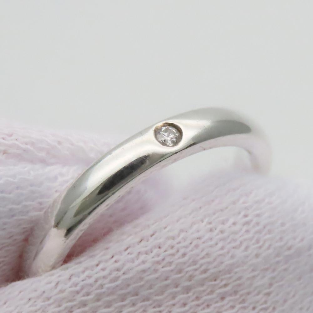 Used TIFFANY&Co. Ring Stacking band EU#49 Silver925/diamond 2.5g Silver 1PD