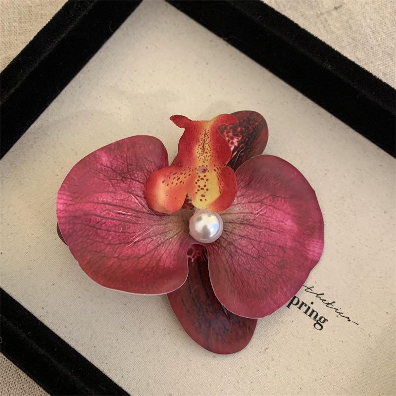 Заколка для волос в виде орхидеи для женщин, искусственные заколки для волос из цветов, симпатичные свадебные аксессуары для волос на боку, подарки