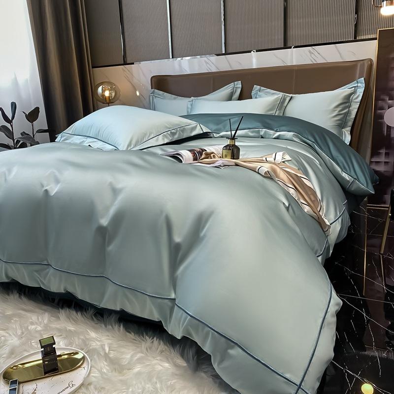 60 Thread Count Bedding Set of Four Pieces Cotton Light Luxury Cotton Quilt Cover Nantong Bedding Linen Bed Sheet Fitted Sheet