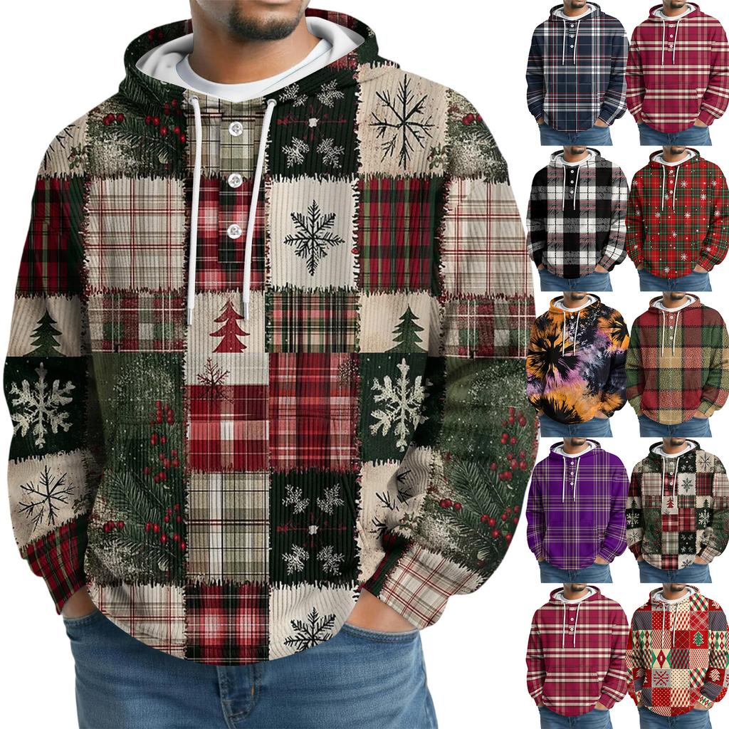 Men's Knit Hooded Sweatshirt Casual Long-Sleeve Sweatshirt