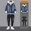 Men's Spring Denim Two-Piece Suit: Stylish Jacket & Pants Set