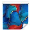 Ink Blue, Turquoise and Red Wallpaper for Living Room and Bedroom 50x1000