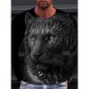 Men Long Sleeve Crewneck Print Fierce Animal Pattern Y2K Fashion Men's Shirt Long Sleeve Street Retro Style Men's Wear