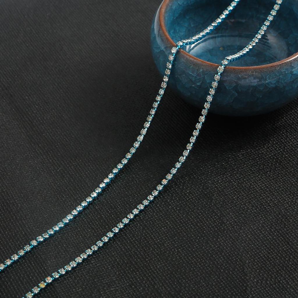 1Yard/lot Sewing Crystal Rhinestone Chain Silver Base Claw Gule On Rhinestone Trim DIY Beauty Clothes Accessories