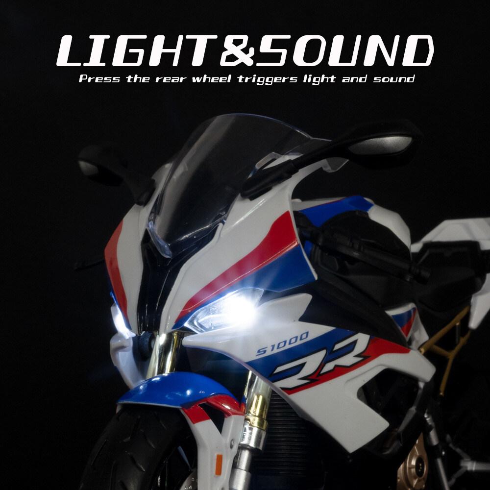 Масштаб 1/9 S1000RR, модель мотоцикла из сплава, литая под давлением машина, звуковой свет, коллекция для любителей автомобилей, детский подарок на день рождения, металлические игрушки для мальчиков