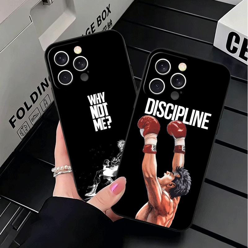 Мягкий чехол для телефона Hajime No Ippo для iPhone 16 16E 17 Air 15 Pro Max 14 Plus 13 Mini 11 12 7 Черный задний корпус