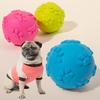 Dog Chewing Sound Ball Toy TPR Footprint Pattern Bite-Resistant Molar Ball Pet Dog Teeth Cleaning Oral Health Toy Doll
