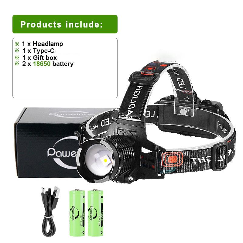 1000000LM самый мощный светодиодный головной фонарь перезаряжаемый Type-C налобный фонарь дальнего действия 4000M налобный фонарь для рыбалки и охоты 18650