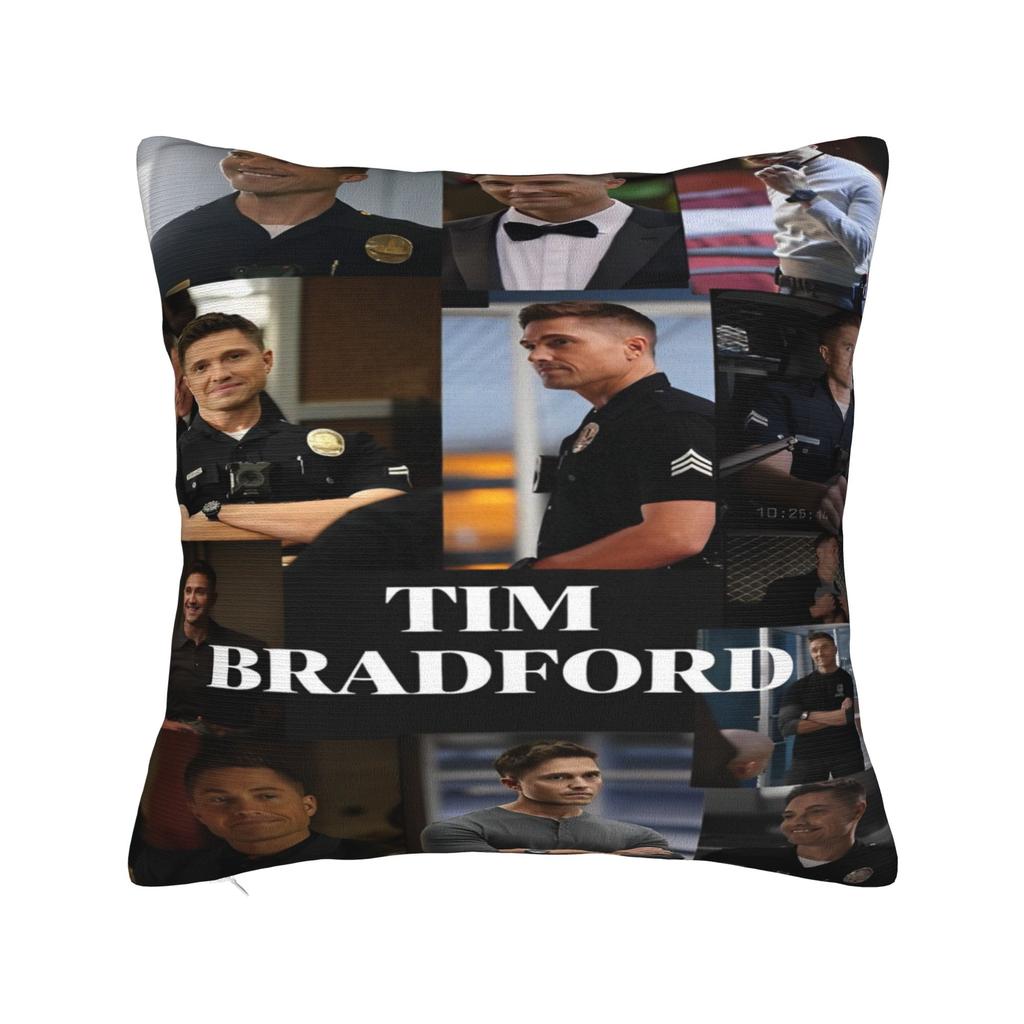 Tim Bradford Pillow Cover  Funny Pillow Case For Living Room Chair Square Cushion Cover Birthday Present