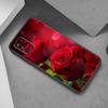 Чехол для телефона с красным цветком розы для Samsung Galaxy A12 A02S A22 A32 A52 A72 A71 A51 A41 A31 A21 A11 A50 A70 A10S A20S, черный чехол