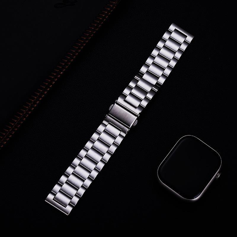 Браслет из нержавеющей стали для Apple Watch, металлический ремешок унисекс для часов — новый дизайн с плоским креплением.