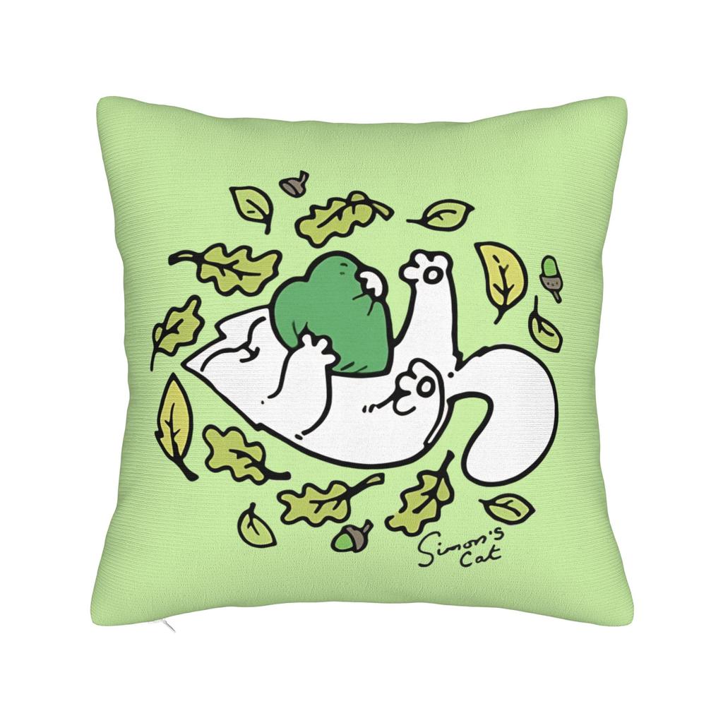 SSimon Cat Square Pillow Cases Cartoon Cushion Covers Novelty Zippered Decor Pillowcase for Car xcm